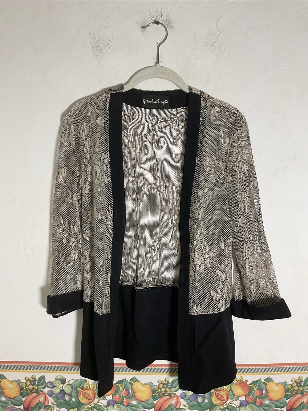 Giorgio Sant’Angelo Metallic Mesh Lace Cardigan Size M